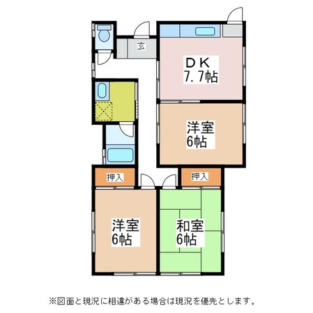 信濃荒井駅 徒歩17分 1階の物件間取画像